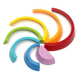 7 Colors Wooden Stacking Rainbow Shape Children Kids Educational Play Toy Set 5 7 Colors Wooden Stacking Rainbow Shape Children Kids Educational Play Toy Set - Image 5