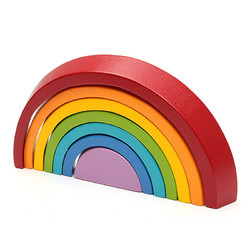 7 Colors Wooden Stacking Rainbow Shape Children Kids Educational Play Toy Set 7 7 Colors Wooden Stacking Rainbow Shape Children Kids Educational Play Toy Set - Image 7