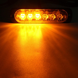 18W 6 LED Car Strobe Lights Bar 12V-24V Emergency Warning Flashing Lamp Amber/White/Amber+White 3