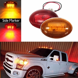 Yellow Red Clear Lens LED Side Marker Lights for Ford F-350 Series Pickup Kit 2