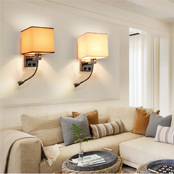 E27 Cloth Modern LED Wall Lamp Sconce Light for Hallway Bedroom Bedside 2
