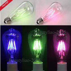 E27 Retro Edison Globe Bulbs 6W Screw LED COB Bulbs RGB Colorful Light Lamp Energy-Efficient AC220V