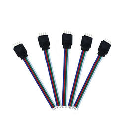 4 Pin Male Connector Cable Wire For 10MM RGB SMD5050 LED Flexible Strip Light 3