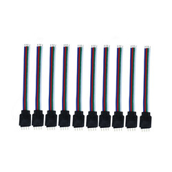 4 Pin Male Connector Cable Wire For 10MM RGB SMD5050 LED Flexible Strip Light 4