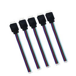 4 Pin Male Connector Cable Wire For 10MM RGB SMD5050 LED Flexible Strip Light 5