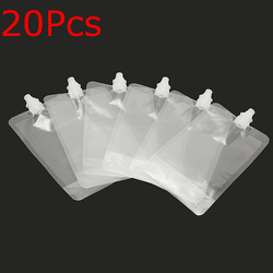 20Pcs Clear Spout Stand Up Liquid Flask Pouch Bag With Cap 1