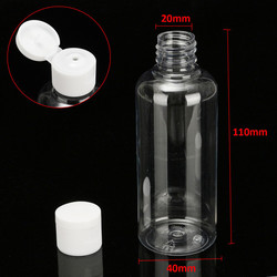 100ml Clear Plastic Bottles For Travel Cosmetic Lotion Container with White Caps 2 100ml Clear Plastic Bottles For Travel Cosmetic Lotion Container with White Caps - Image 2