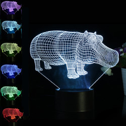 3D Hippo Desk Table Lamp 7 Color Changing LED Night Light Decor Xmas Gift 2 3D Hippo Desk Table Lamp 7 Color Changing LED Night Light Decor Xmas Gift - Image 2