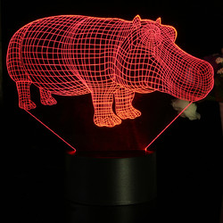 3D Hippo Desk Table Lamp 7 Color Changing LED Night Light Decor Xmas Gift 3 3D Hippo Desk Table Lamp 7 Color Changing LED Night Light Decor Xmas Gift - Image 3