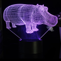3D Hippo Desk Table Lamp 7 Color Changing LED Night Light Decor Xmas Gift 4 3D Hippo Desk Table Lamp 7 Color Changing LED Night Light Decor Xmas Gift - Image 4