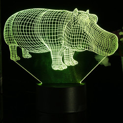 3D Hippo Desk Table Lamp 7 Color Changing LED Night Light Decor Xmas Gift 6 3D Hippo Desk Table Lamp 7 Color Changing LED Night Light Decor Xmas Gift - Image 6