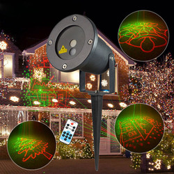 R&G Remote Christmas 8 Pattern Waterproof Laser Projector Stage Light Garden Lawn Landscape Lamp