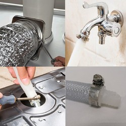 Stainless Steel Silver Fuel Hose Clips Pipe Clamps Fastener 6 Stainless Steel Silver Fuel Hose Clips Pipe Clamps Fastener - Image 6