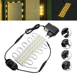 1.5M SMD5050 Waterproof Warm White LED Module Strip Light Kit Mirror Signage Lamp + Adapter DC12V 2