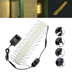 3M SMD5050 Waterproof Warm White LED Module Strip Light Kit Mirror Signage Lamp + Adapter DC12V 1