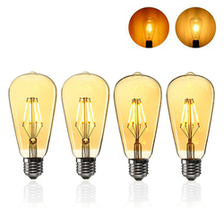 E27 ST64 4W Golden Cover Dimmable Edison Retro Vintage Filament COB LED Bulb Light Lamp AC110/220V 2