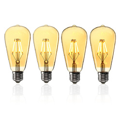 E27 ST64 4W Golden Cover Dimmable Edison Retro Vintage Filament COB LED Bulb Light Lamp AC110/220V 7
