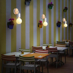 Modern White Black E27 Wall Lamp Fixture Sconce Holder Wood Base Cafe Home Decor 4 Modern White Black E27 Wall Lamp Fixture Sconce Holder Wood Base Cafe Home Decor - Image 4