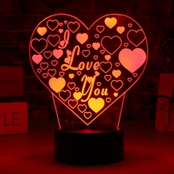 LED 3D Colorful I Love You Night Light Remote Control Touch Sensor Desktop Lamp 4 LED 3D Colorful I Love You Night Light Remote Control Touch Sensor Desktop Lamp - Image 4