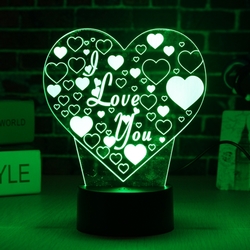 LED 3D Colorful I Love You Night Light Remote Control Touch Sensor Desktop Lamp 6 LED 3D Colorful I Love You Night Light Remote Control Touch Sensor Desktop Lamp - Image 6
