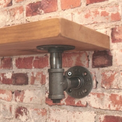 3/4 Inch 2Pcs Iron Shelf Support Flange Industrial Pipe Bracket 130x130mm 3 3/4 Inch 2Pcs Iron Shelf Support Flange Industrial Pipe Bracket 130x130mm - Image 3