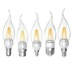 E27 E14 E12 B22 B15 4W Silver Pull Tail Incandescent Light Lamp Bulb Non-Dimmable 110V 2