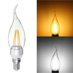 E27 E14 E12 B22 B15 4W Silver Pull Tail Incandescent Light Lamp Bulb Non-Dimmable 110V 6