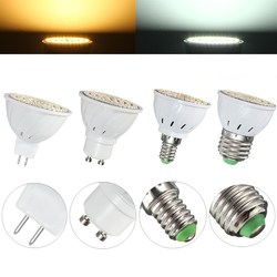 E27 E14 GU10 MR16 4W 80 SMD 3528 Non-Dimmable LED Warm White White Spot Lightt Lamp Bulb AC110/220V 1