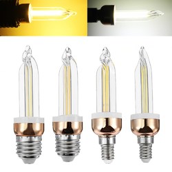 E27 E14 5W Vintage LED COB Ice Filament Edison Lamp Light Bulb White Warm White AC220V 2