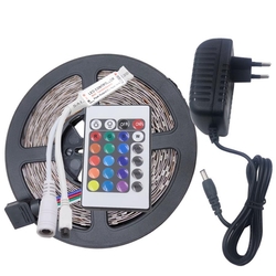 5M 3528 24W RGB 300 Non-Waterproof LED Flexible Strip Light 24 Keys IR Remote + Power Adapter DC12V 2 5M 3528 24W RGB 300 Non-Waterproof LED Flexible Strip Light 24 Keys IR Remote + Power Adapter DC12V - Image 2