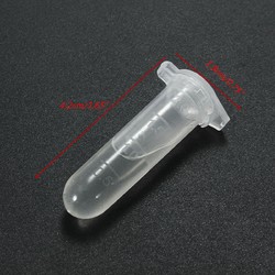 2ml Test Tube Centrifuge Vial Clear Plastic with Snap Cap for Lab Laboratory 2