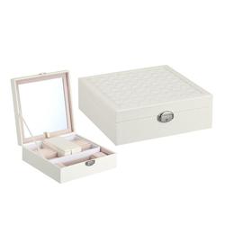Watch Jewelry Diamond Necklace Box Storage Case With Mirror 2