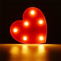Cute 11 LED Marquee Heart Night Light Battery Lamp Baby Kids Bedroom Home Decor 3 Cute 11 LED Marquee Heart Night Light Battery Lamp Baby Kids Bedroom Home Decor - Image 3