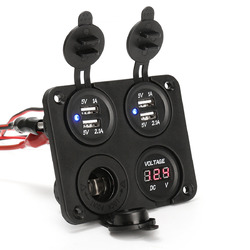 4 In 1 3.1A Dual Usb Outlet Car Charger W/Cigarette Lighter Socket Volt Meterr 2 4 In 1 3.1A Dual Usb Outlet Car Charger W/Cigarette Lighter Socket Volt Meterr - Image 2