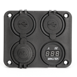 4 In 1 3.1A Dual Usb Outlet Car Charger W/Cigarette Lighter Socket Volt Meterr 3 4 In 1 3.1A Dual Usb Outlet Car Charger W/Cigarette Lighter Socket Volt Meterr - Image 3