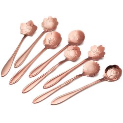 KC-FS03 Rose Gold Flower Shape Stainless Steel Coffee Sugar Spoon Scoop Tea Spoon Tableware 2 KC-FS03 Rose Gold Flower Shape Stainless Steel Coffee Sugar Spoon Scoop Tea Spoon Tableware - Image 2