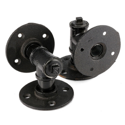 2Pcs Iron Pipe Shelf Bracket Industrial Steampunk Storage Book Shelf Holder DIY Decor 3 2Pcs Iron Pipe Shelf Bracket Industrial Steampunk Storage Book Shelf Holder DIY Decor - Image 3