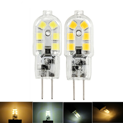 Dimmable G4 2W SMD2835 Warm White Pure White 12 LED Light Bulb DC12V 2