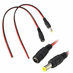 LUSTREON DC12V Male/Female Power Supply Jack Connector Cable Plug Cord Wire 5.5mm x 2.1mm 2
