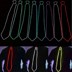 Battery Powered LED Light Up El Wire Tie Adjustable Necktie for Party Halloween Wedding DC3V 2