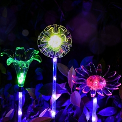 ARILUX?® Solar Multi-Color Changing LED Flower Stake Light Transparent Lampshade Luminous Pole 2