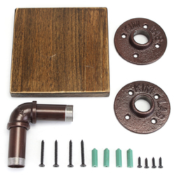 Industrial Wall Mount Display Shelf Hanging Iron Pipe Bracket Holder Shelving Decoration 7 Industrial Wall Mount Display Shelf Hanging Iron Pipe Bracket Holder Shelving Decoration - Image 7