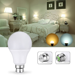 E27 B22 5W 10LEDs Warm White Pure White Light Control Bulb No Flicker Energy Saving AC85-265V 1