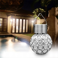 Solar Hanging LED Plastic Ball Light Bulb Colorful / Pure White Outdoor Garden Yard Path Landscape Decor