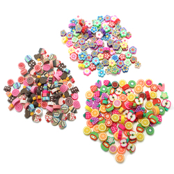 100PCS DIY Slime Accessories Decor Fruit Cake Flower Polymer Clay Toy Nail Beauty Ornament 2