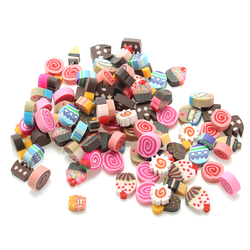100PCS DIY Slime Accessories Decor Fruit Cake Flower Polymer Clay Toy Nail Beauty Ornament 6