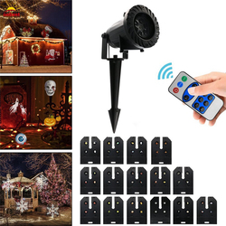 15 Patterns 6W LED Remote Control Projector Stage Light Outdoor Christmas Halloween Decor AC100-240V 2