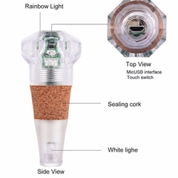 1W Colorful LED Diamond Shape Wine Bottle Cap Cork Light USB Rechargeable Home Party Decor 5 1W Colorful LED Diamond Shape Wine Bottle Cap Cork Light USB Rechargeable Home Party Decor - Image 5