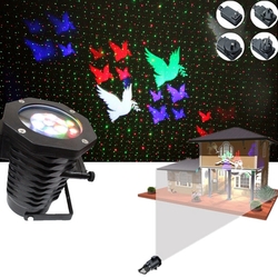 12W 10 Patterns+ Red Green Star Laser Projector Remote Stage Light Outdoor Christmas Party Decor 1