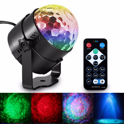 6W LED Remote Control Crystal Magic Ball Stage Light Water Wave RGB Effect for Christmas KTV Party